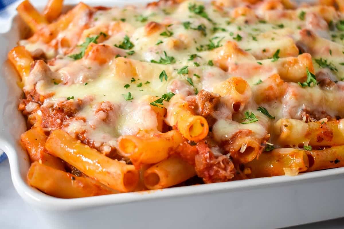 Baked Ziti with Sausage - Cook2eatwell
