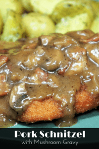 Pork Schnitzel & Mushroom Gravy - Cook2eatwell