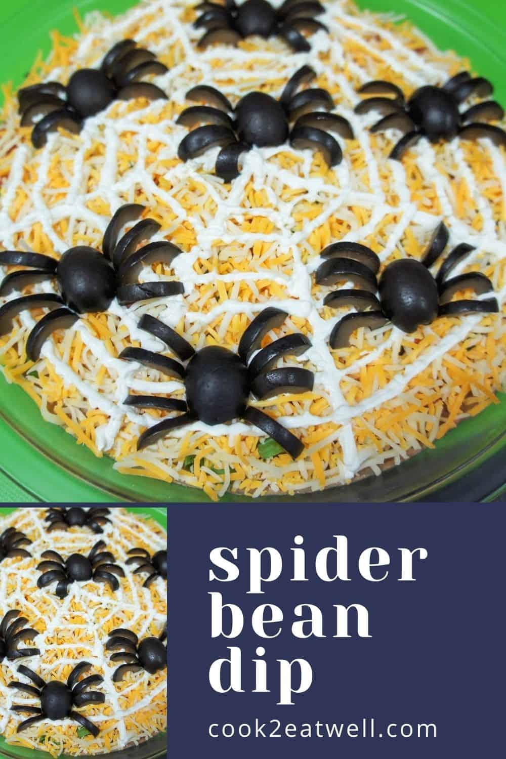 Halloween Spider Bean Dip - Cook2eatwell
