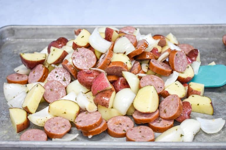 Sheet Pan Sausage and Potatoes - Cook2eatwell