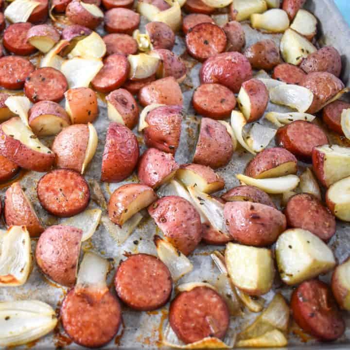 Sheet Pan Sausage and Potatoes - Cook2eatwell