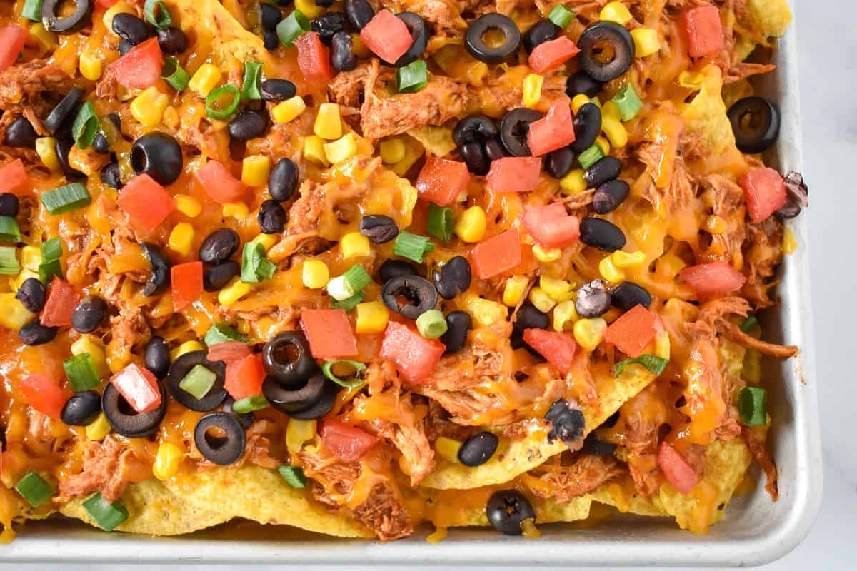 Sheet Pan Shredded Chicken Nachos  Easy Weeknight Dinner Idea! • A Sweet  Pea Chef