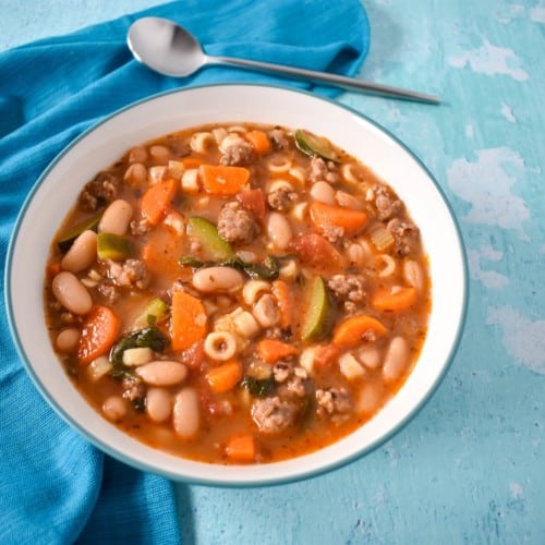 Sausage Minestrone Soup - Cook2eatwell