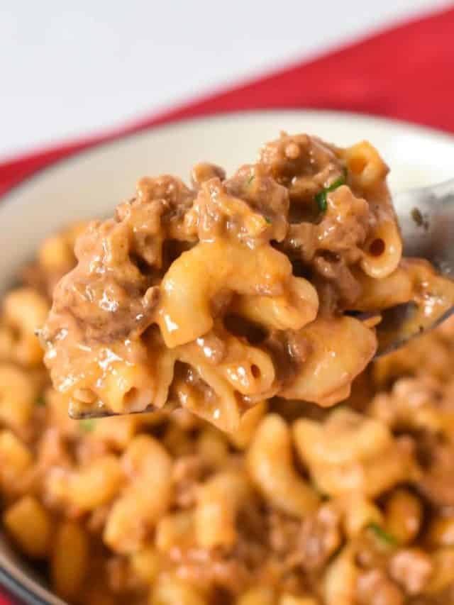 Easy Hamburger Mac and Cheese Cook2eatwell