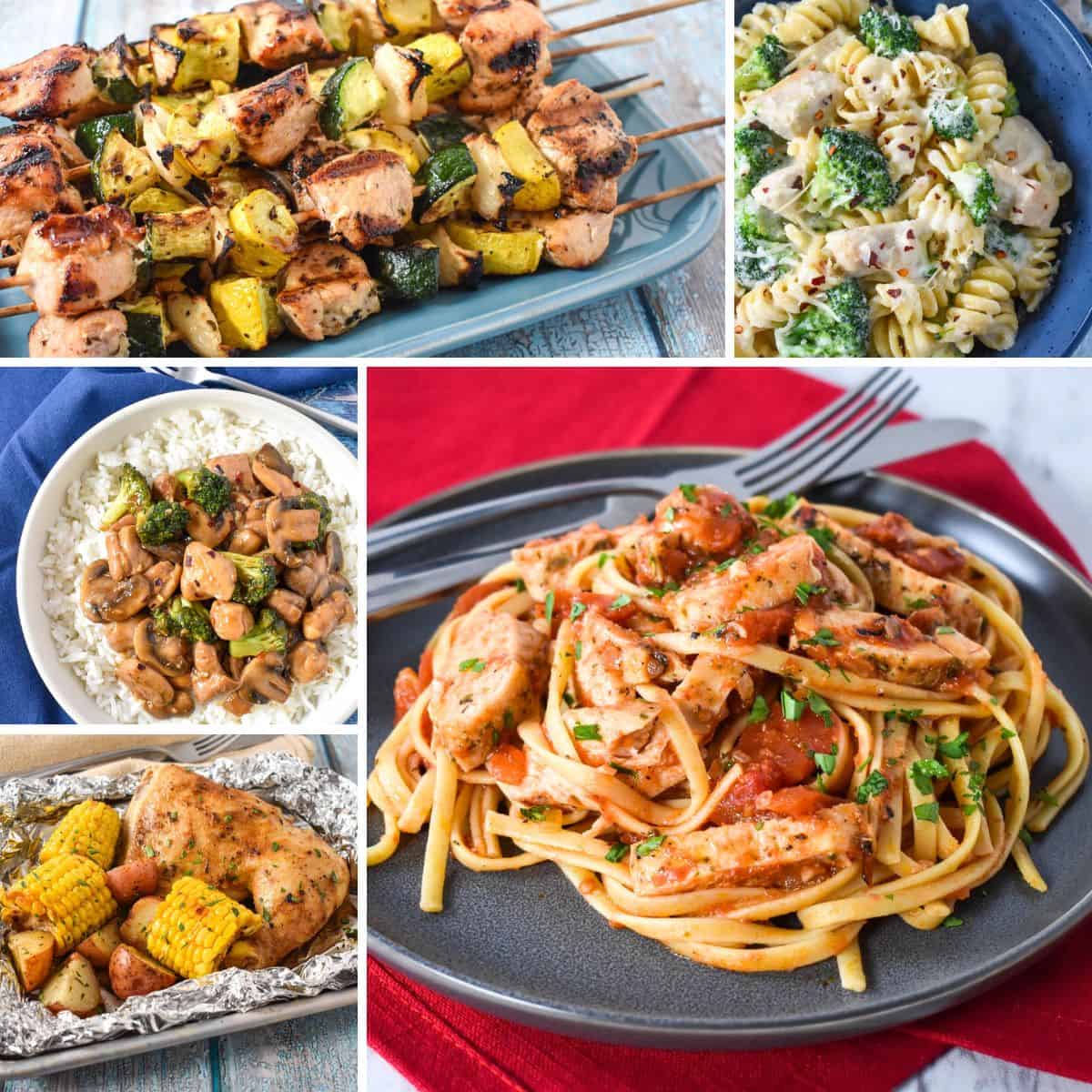 A collage of five pictures of different dishes featured in the article.